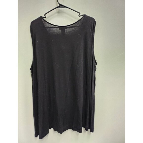 AnyWear by Catherines Womens Tunic Tank Top Size 2X Black Chain Neck  Sleeveless - Picture 8 of 8